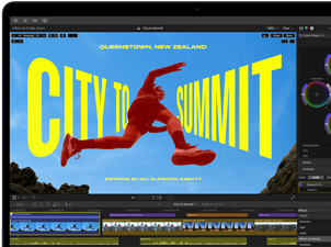 Das MacBook Air zeigt Videoschnitt, um die Fähigkeiten des M5 Chip zu veranschaulichen